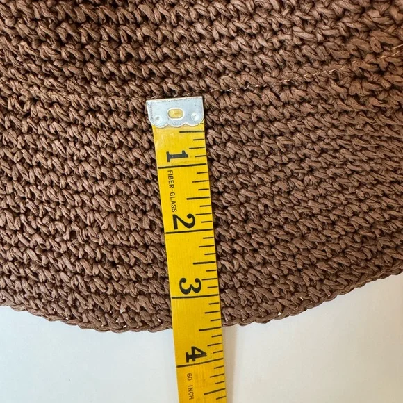 Madewell Lantern Straw Hat Brown Raffia Sun Packable Floppy Boho Size M/L - Picture 6 of 13